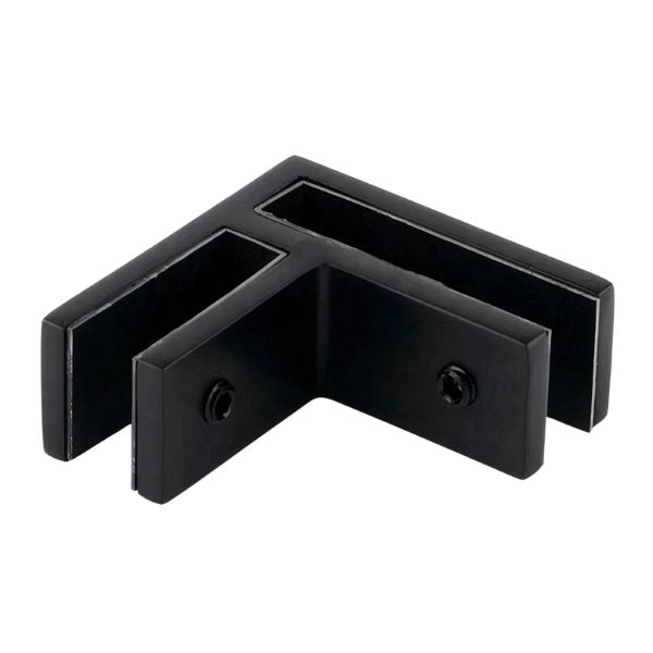 Thin Style 90 Glass-to-Glass Corner Connector Black by GV Hardware