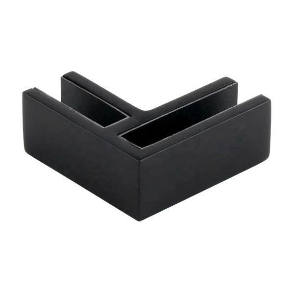 90 Glass-to-Glass Corner Connector Black by GV Hardware